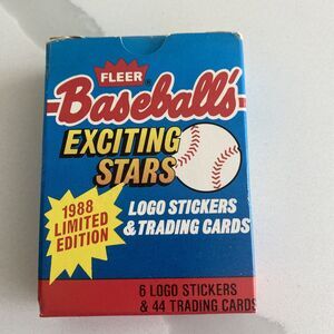 1988 Fleer Baseball’s Exciting Stars Complete Set 44 Cards - New Open Box